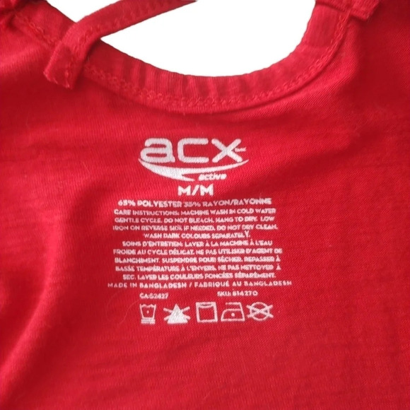 ACX Workout/Exercise Tank Top Red Semi-Sheer Lightweight M - Picture 6 of 6